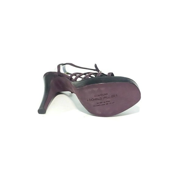 Donald Pliner Platform Heels Ankle Strap Open Toe Purple Womens US 9.5 - Picture 5 of 7